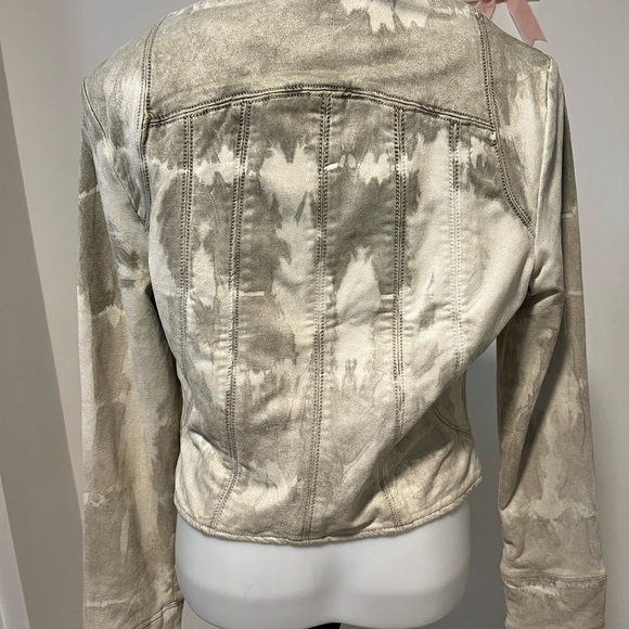 Marrakech Marci Moto Jacket Evereve Tie Dye Animal Print Cream Gray - Picture 6 of 14